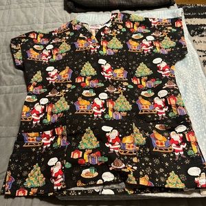 Xl Christmas scrub top